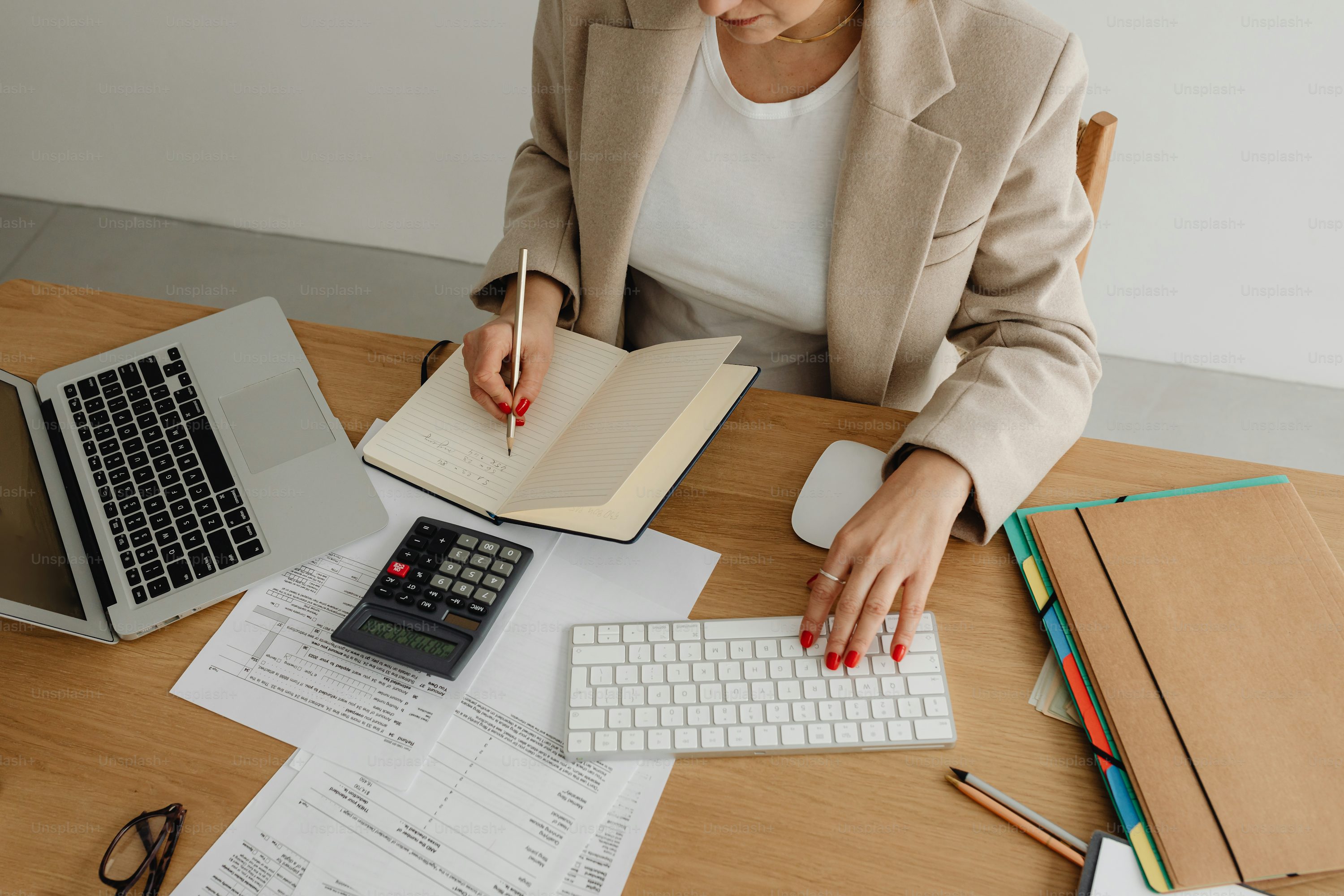 Small business professional working on a laptop