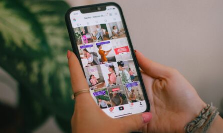 Small business owner using Instagram on a smartphone