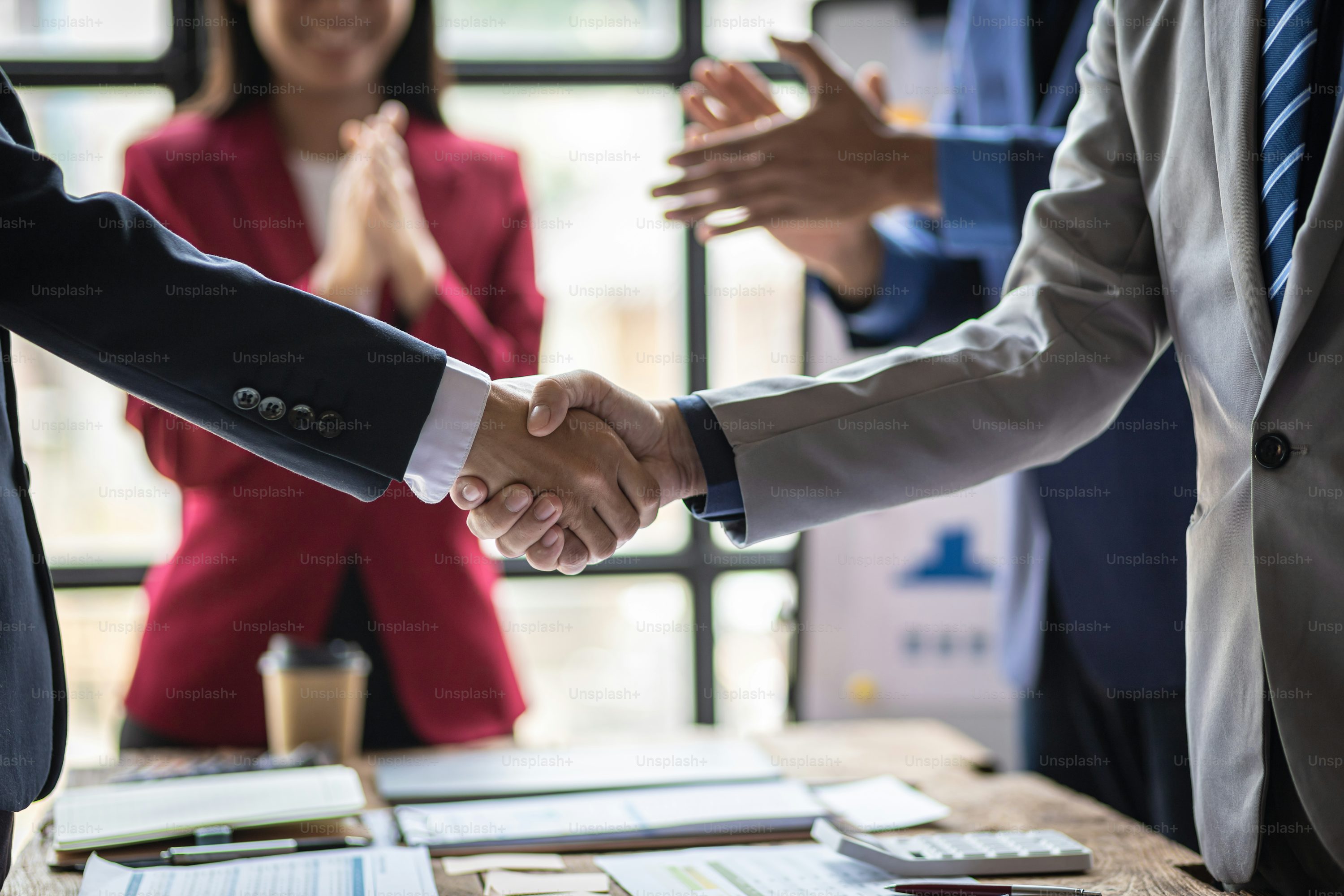 Local business partners collaborating at a table