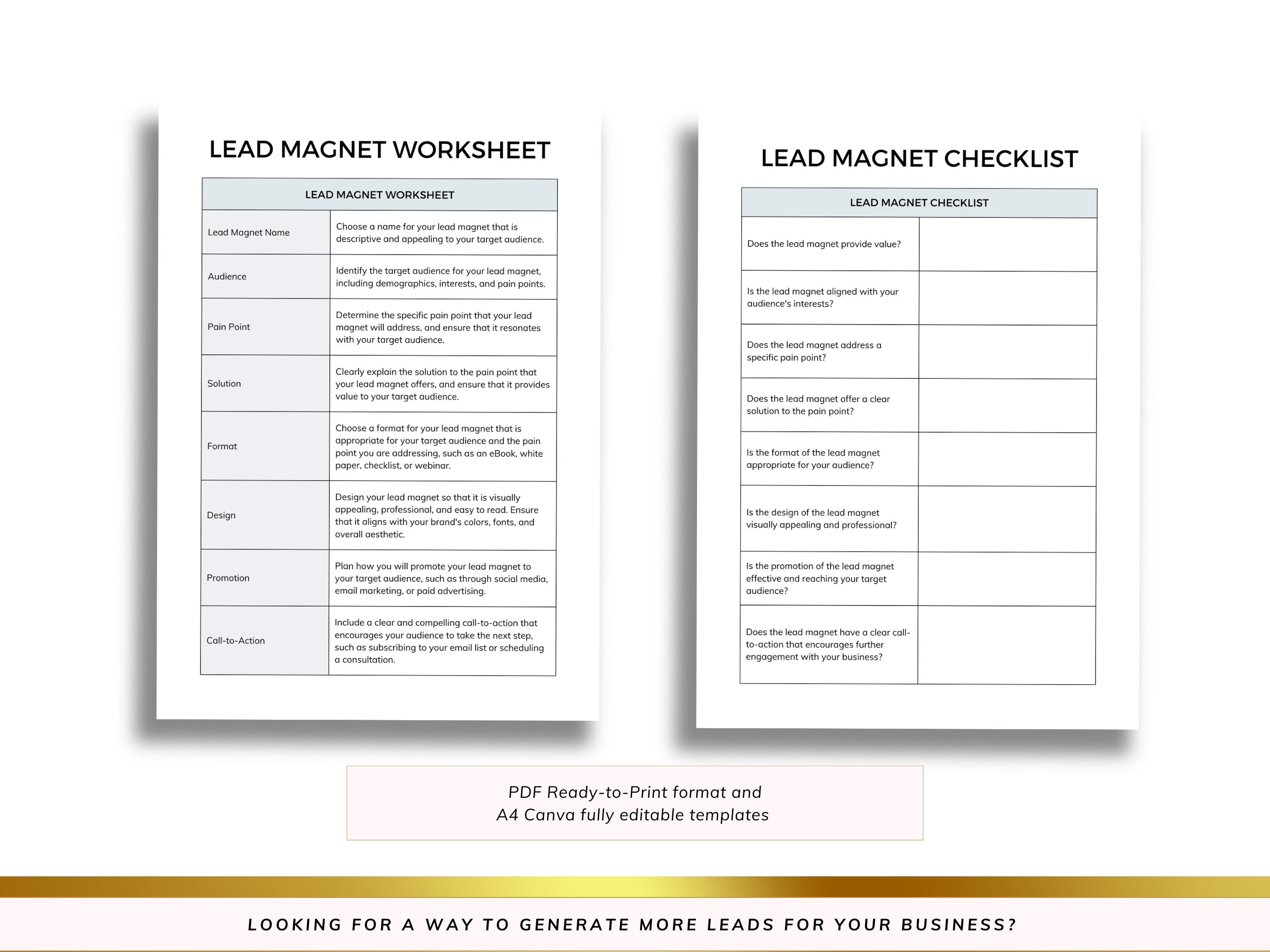 Checklist and laptop used to plan a lead magnet