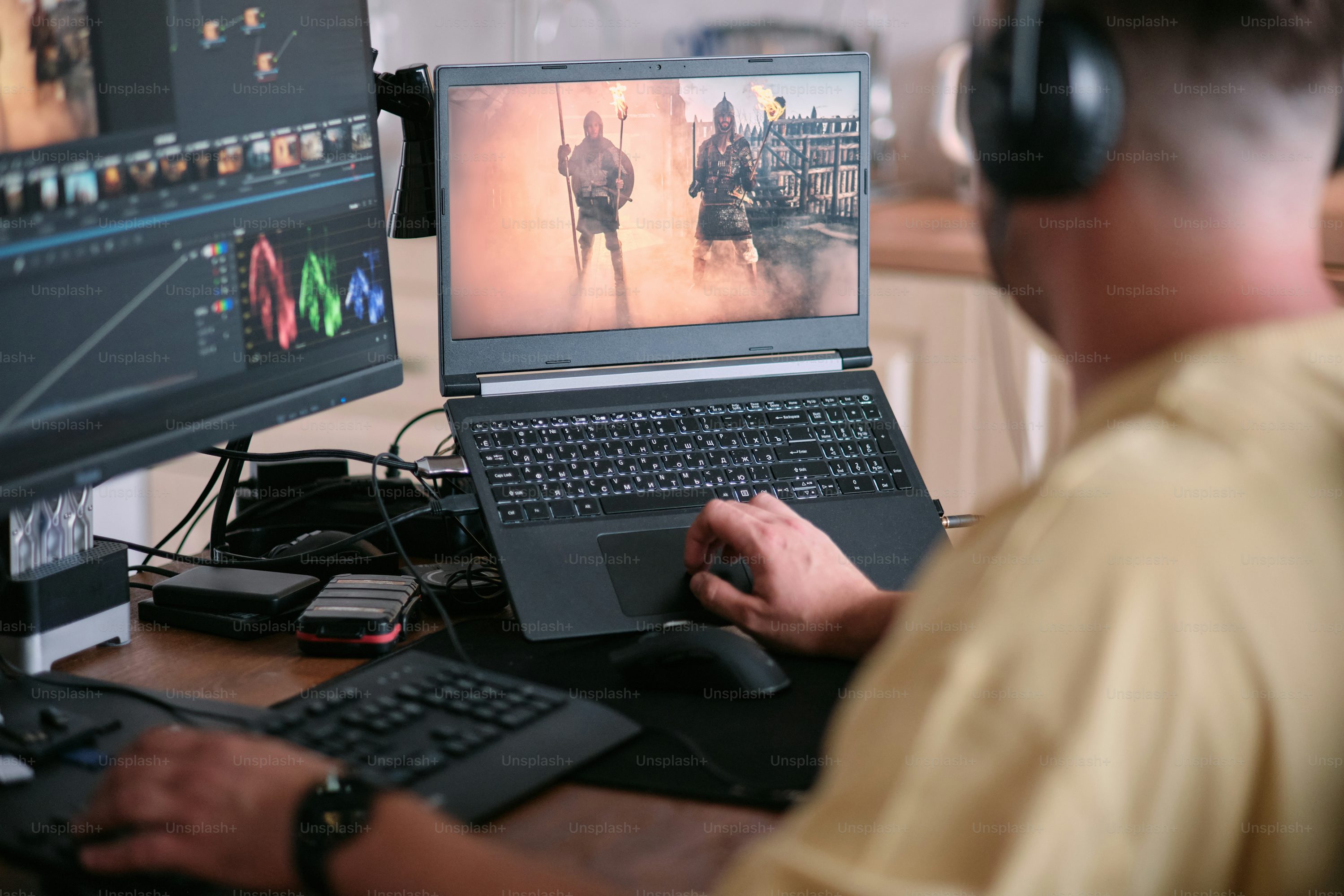 Writer editing a long-form article at a desk