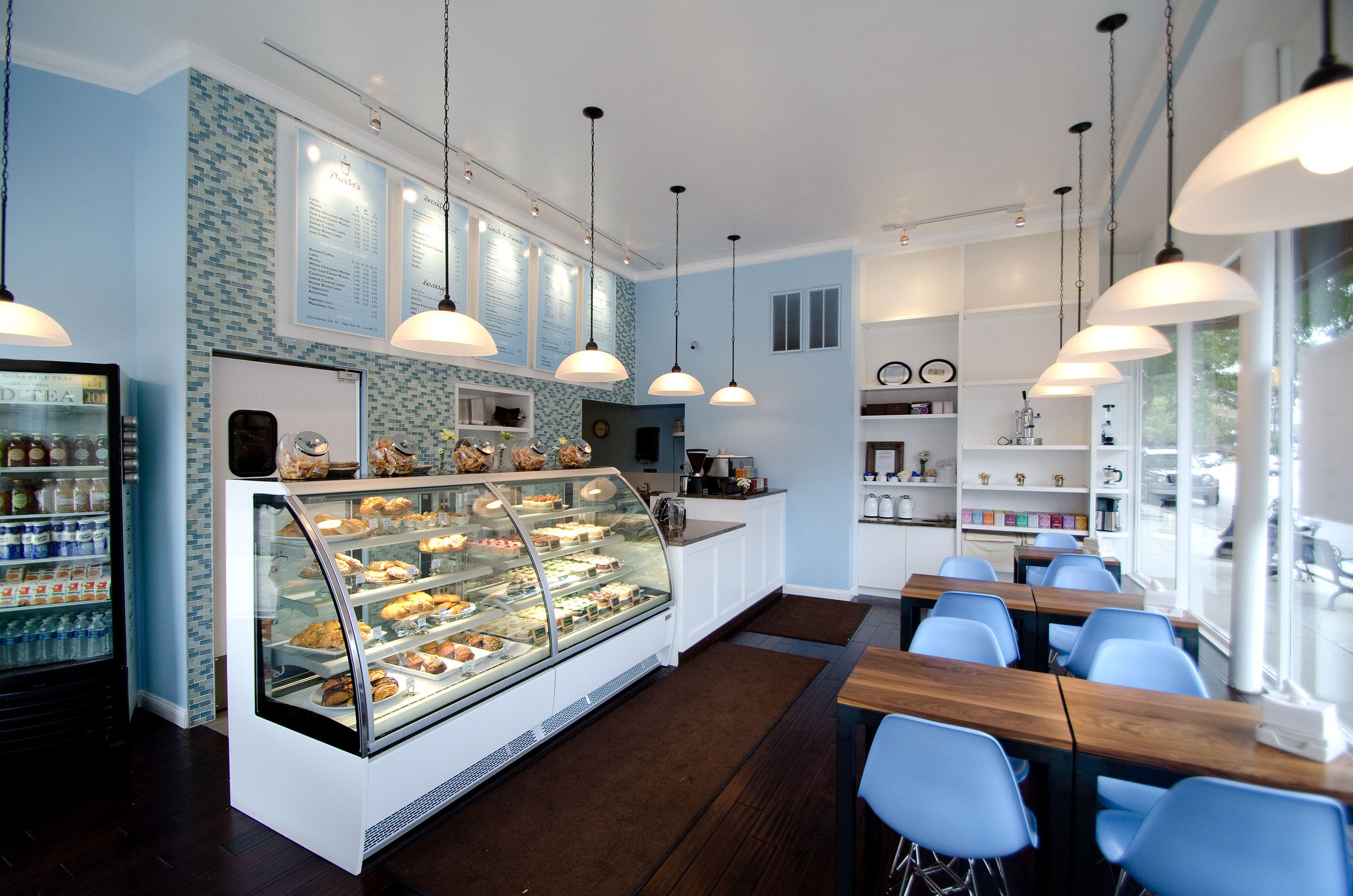 Local bakery counter and small business workspace