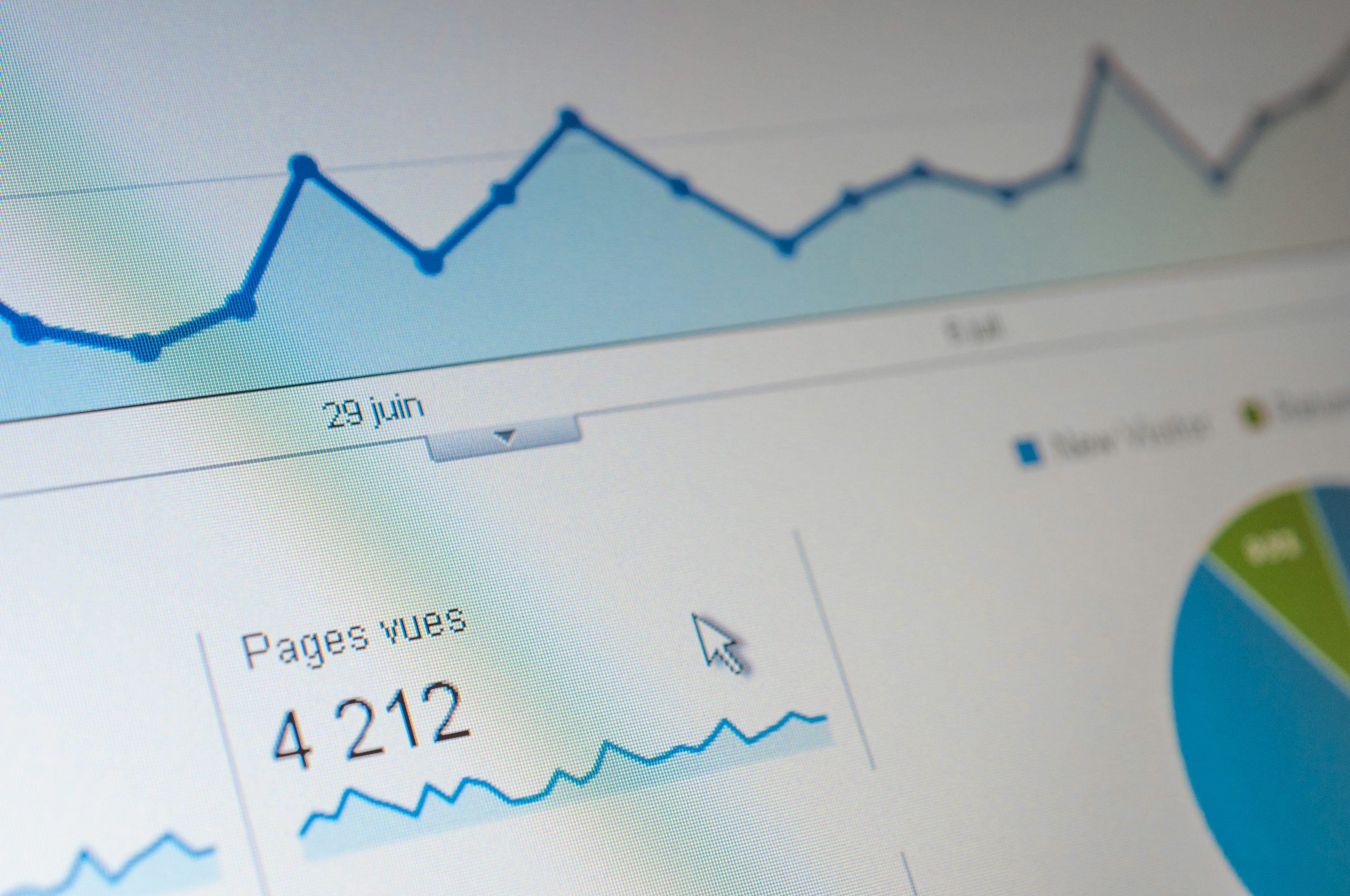 Website traffic analytics displayed on a laptop